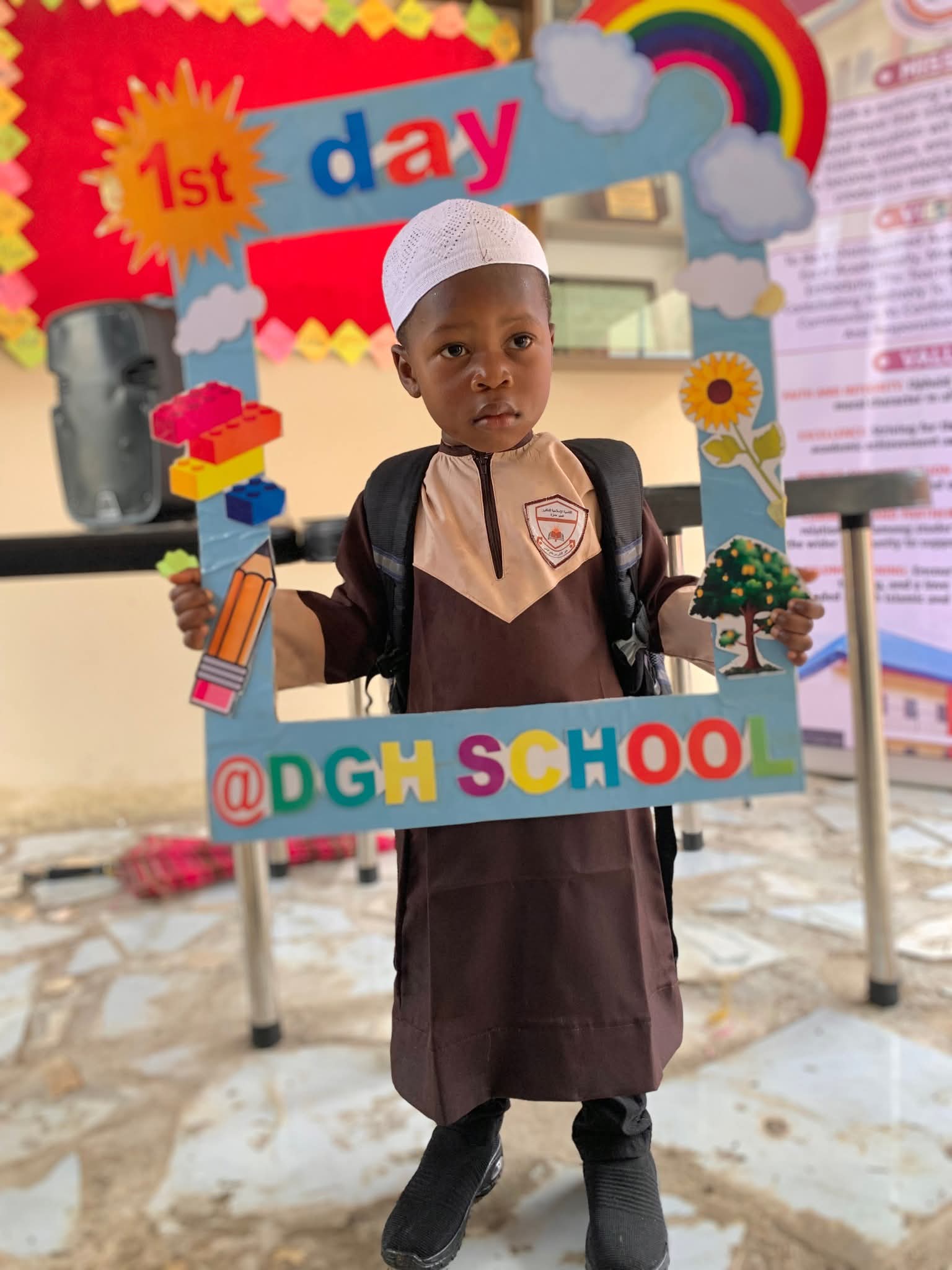 Madrasa student standing in the classroom